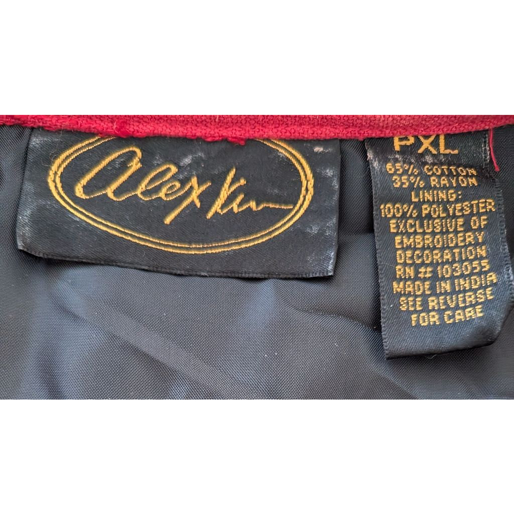 Women's Alex Kin Red & Black Embroidered Blazer PXL - Picture 6 of 6